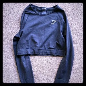 GYMSHARK Vital Seamless Crop - gray - Sz M 🖤